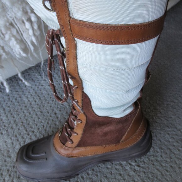 The North Face Shellista Lace Tall Winter Boots Faux Fur Top Brown & White 8 M - Picture 9 of 16